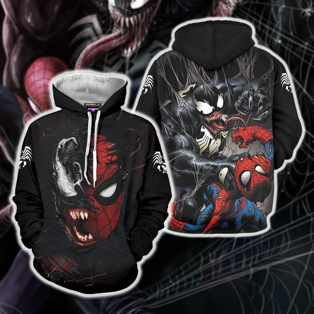 Spider-Man and Venom Unisex 3D T-shirt Hoodie