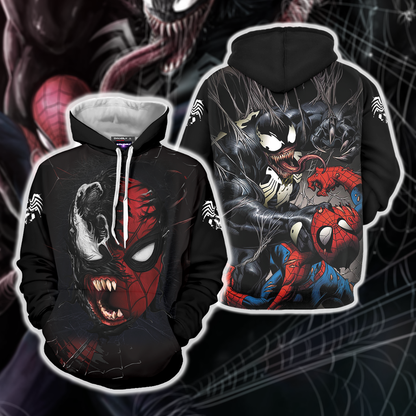 Spider-Man and Venom Unisex 3D T-shirt Hoodie