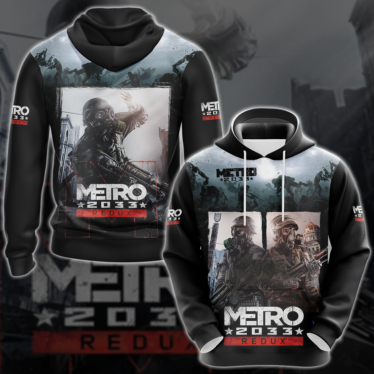 Metro 2033 Redux Video Game 3D All Over Printed T-shirt Tank Top Zip Hoodie Pullover Hoodie Hawaiian Shirt Beach Shorts Jogger Hoodie