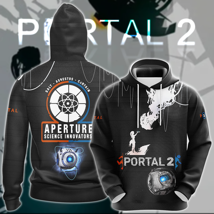 Portal 2 Video Game 3D All Over Print T-shirt Tank Top Zip Hoodie Pullover Hoodie Hawaiian Shirt Beach Shorts Jogger Hoodie