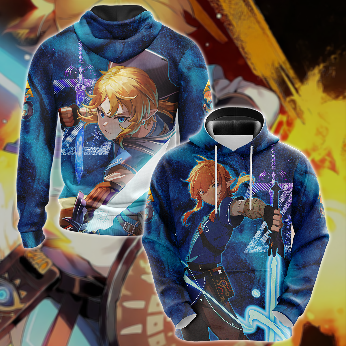 Link Legend of Zelda Video Game 3D All Over Print T-shirt Tank Top Zip Hoodie Pullover Hoodie Hawaiian Shirt Beach Shorts Jogger Hoodie