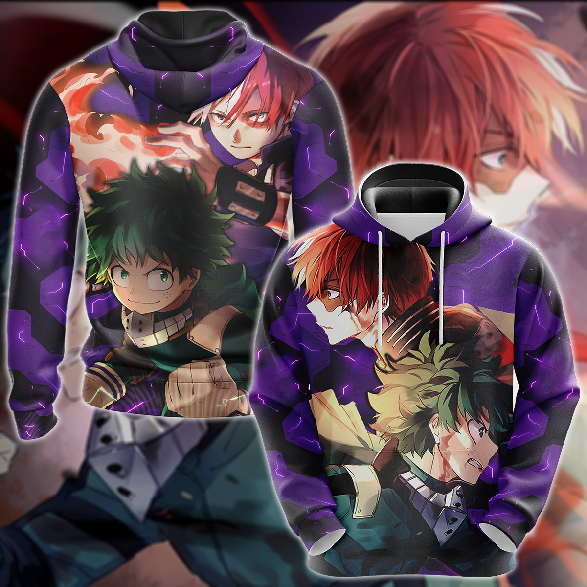My Hero Academia: Deku x Todoroki 3D All Over Print T-shirt Tank Top Zip Hoodie Pullover Hoodie Hawaiian Shirt Beach Shorts Jogger Hoodie