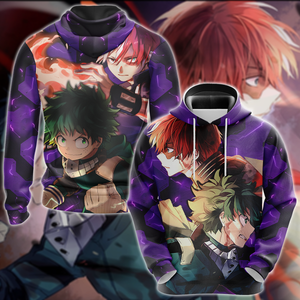 My Hero Academia: Deku x Todoroki 3D All Over Print T-shirt Tank Top Zip Hoodie Pullover Hoodie Hawaiian Shirt Beach Shorts Jogger Hoodie S 