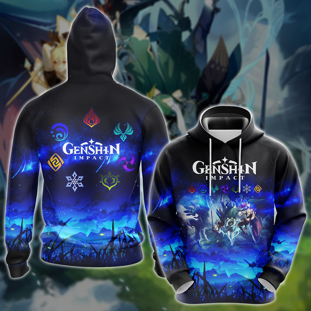 Genshin Impact Video Game 3D All Over Printed T-shirt Tank Top Zip Hoodie Pullover Hoodie Hawaiian Shirt Beach Shorts Jogger Hoodie