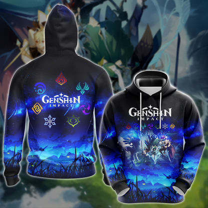 Genshin Impact Video Game 3D All Over Printed T-shirt Tank Top Zip Hoodie Pullover Hoodie Hawaiian Shirt Beach Shorts Jogger Hoodie