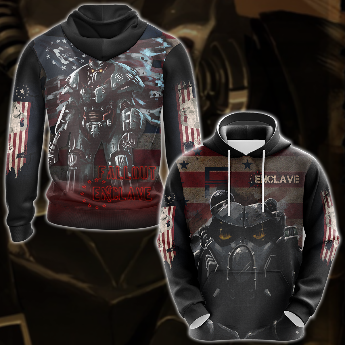 Fallout Enclave Video Game 3D All Over Printed T-shirt Tank Top Zip Hoodie Pullover Hoodie Hawaiian Shirt Beach Shorts Jogger Hoodie