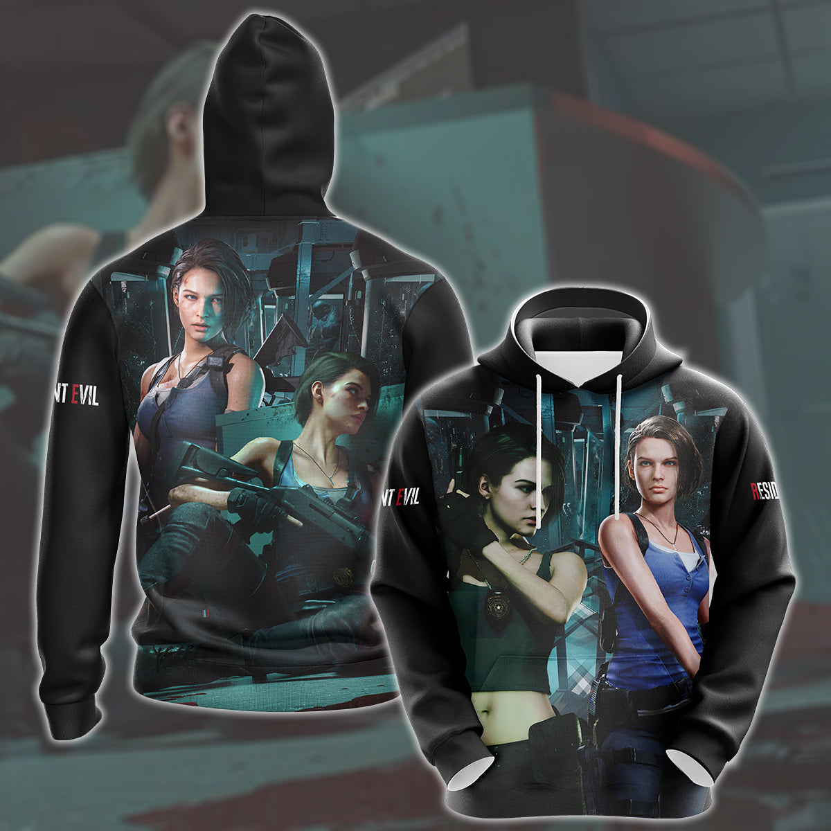Resident Evil Jill Valentine Video Game All Over Printed T-shirt Tank Top Zip Hoodie Pullover Hoodie Hawaiian Shirt Beach Shorts Joggers