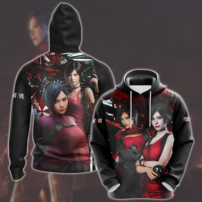 Resident Evil Ada Wong Video Game All Over Printed T-shirt Tank Top Zip Hoodie Pullover Hoodie Hawaiian Shirt Beach Shorts Joggers