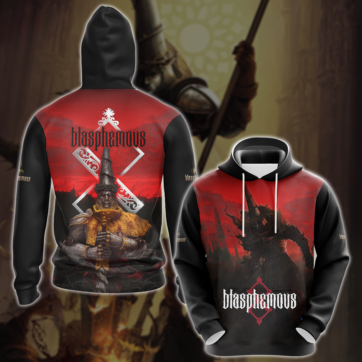 Blasphemous Video Game 3D All Over Printed T-shirt Tank Top Zip Hoodie Pullover Hoodie Hawaiian Shirt Beach Shorts Jogger Hoodie