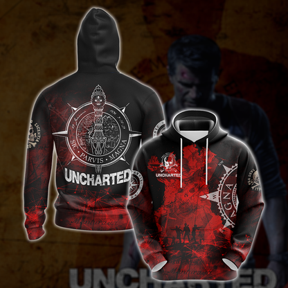 Uncharted All Over Print T-shirt Tank Top Zip Hoodie Pullover Hoodie Hawaiian Shirt Hoodie