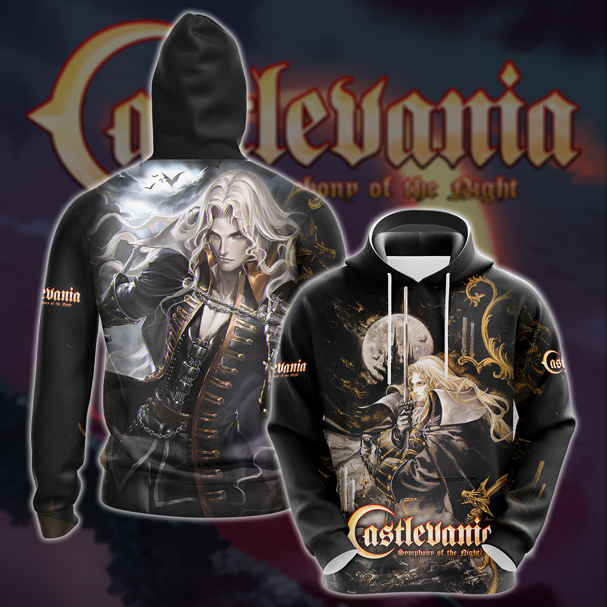Castlevania: Symphony of the Night Video Game 3D All Over Printed T-shirt Tank Top Zip Hoodie Pullover Hoodie Hawaiian Shirt Beach Shorts Joggers Hoodie