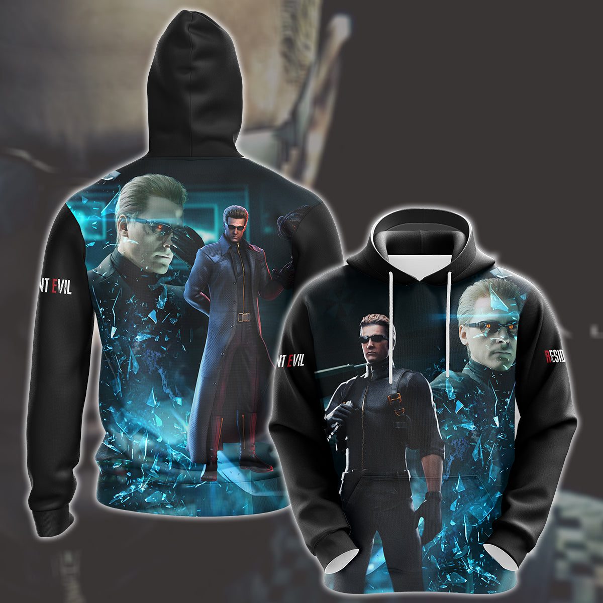 Resident Evil Albert Wesker Video Game All Over Printed T-shirt Tank Top Zip Hoodie Pullover Hoodie Hawaiian Shirt Beach Shorts Joggers