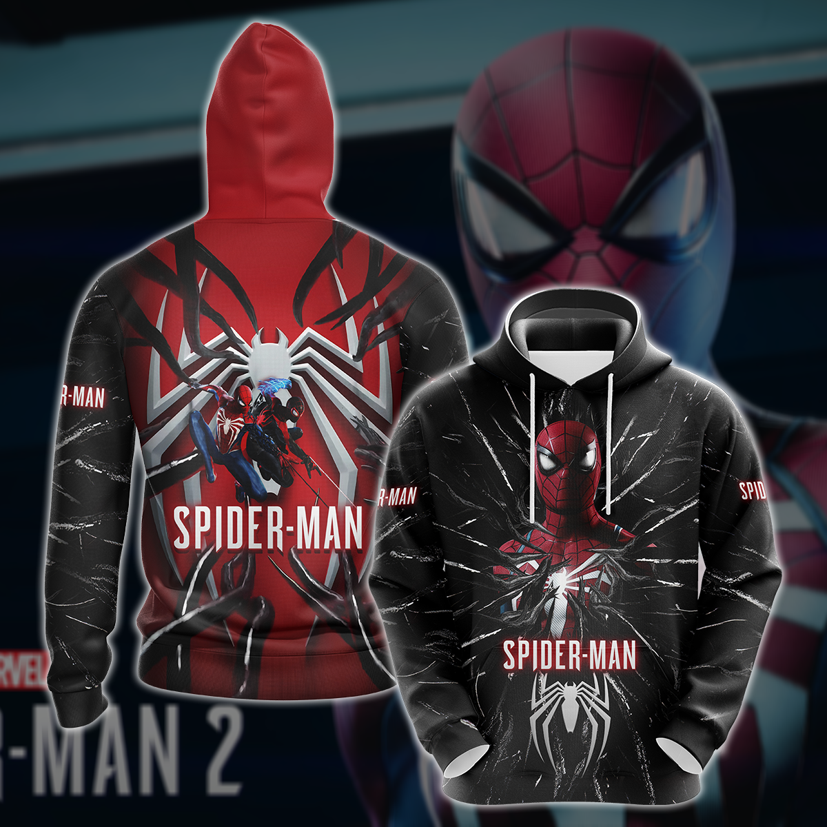 Spider-Man 2 Video Game All Over Printed T-shirt Tank Top Zip Hoodie Pullover Hoodie Hawaiian Shirt Beach Shorts Joggers Hoodie