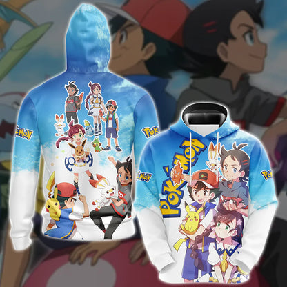 Pokemon Ash Ketchum Anime Manga 3D All Over Print T-shirt Tank Top Zip Hoodie Pullover Hoodie Hawaiian Shirt Beach Shorts Jogger Hoodie