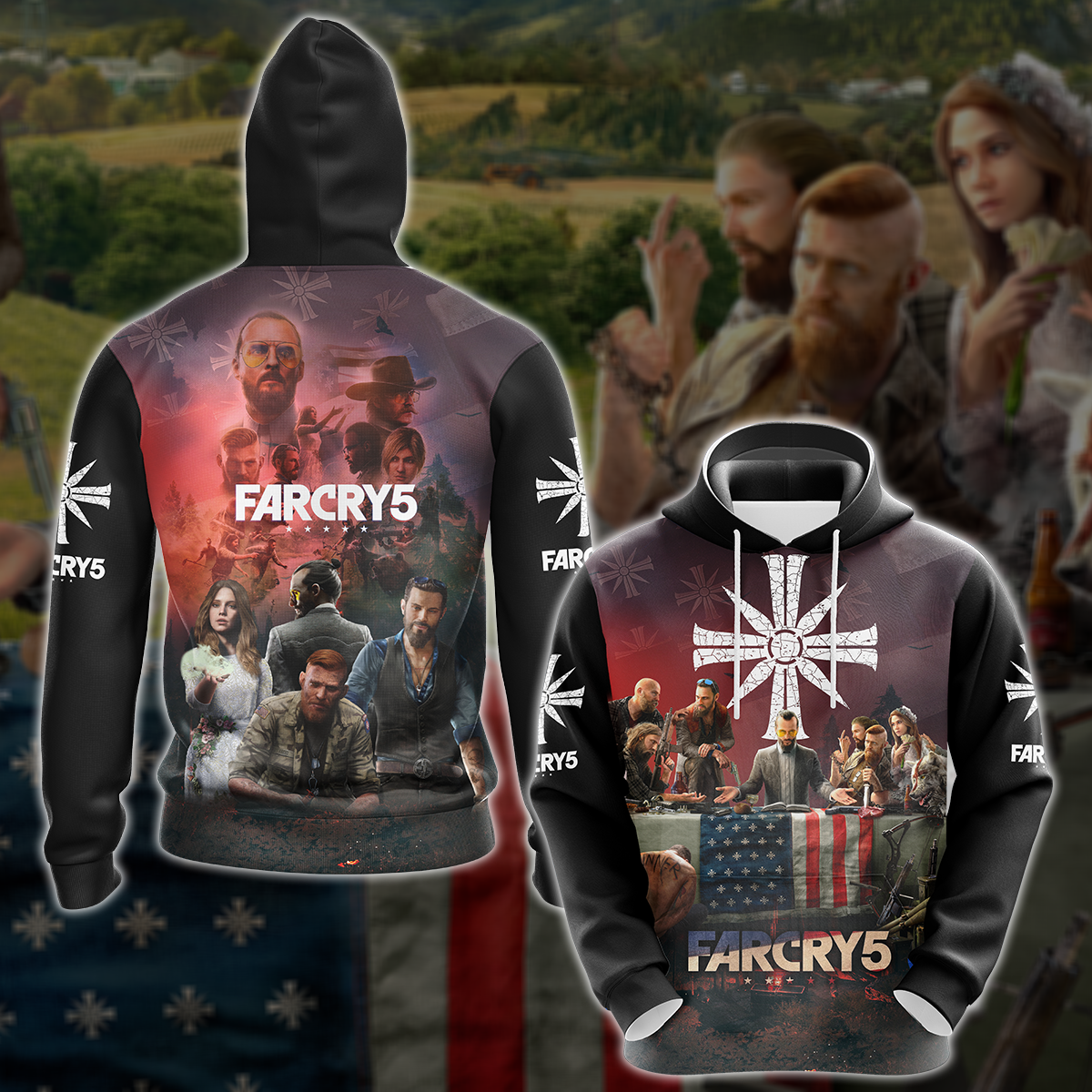 Far Cry 5 Video Game 3D All Over Printed T-shirt Tank Top Zip Hoodie Pullover Hoodie Hawaiian Shirt Beach Shorts Jogger Hoodie