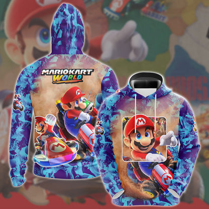 Mario Kart World Video Game All Over Printed T-shirt Tank Top Zip Hoodie Pullover Hoodie Hawaiian Shirt Beach Shorts Joggers Hoodie