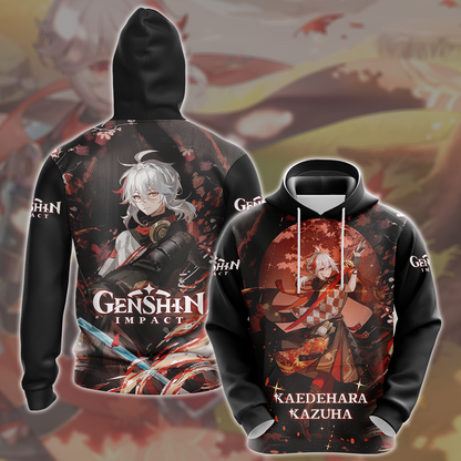 Genshin Impact Kaedehara Kazuha Video Game All Over Printed T-shirt Tank Top Zip Hoodie Pullover Hoodie Hawaiian Shirt Beach Shorts Joggers Hoodie