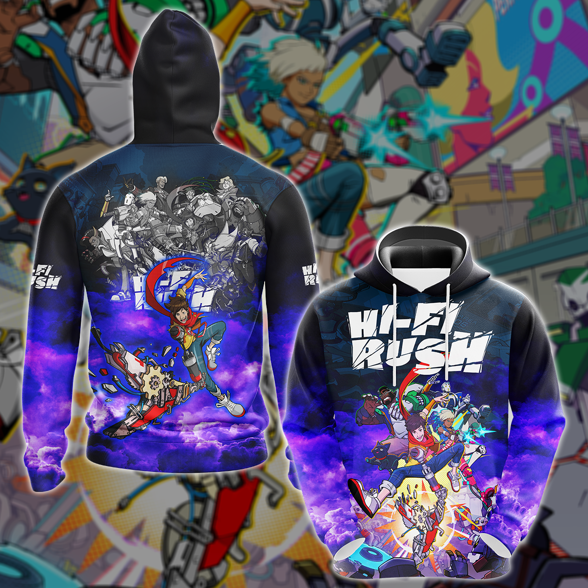 Hi-Fi RUSH Video Game 3D All Over Printed T-shirt Tank Top Zip Hoodie Pullover Hoodie Hawaiian Shirt Beach Shorts Jogger Hoodie