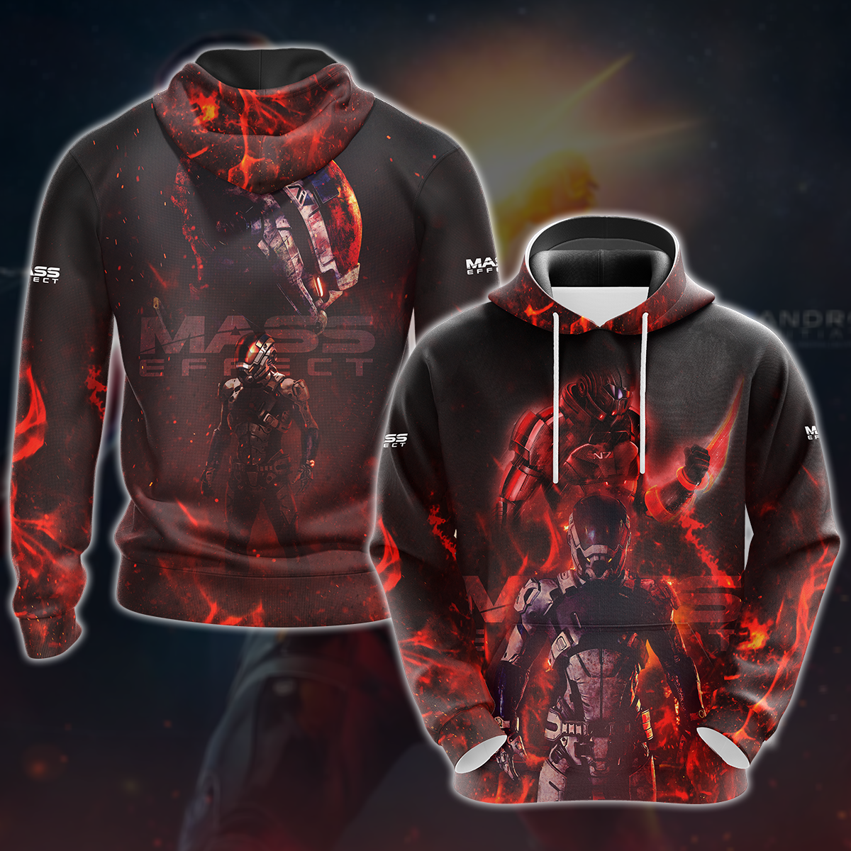 Mass Effect Video Game 3D All Over Print T-shirt Tank Top Zip Hoodie Pullover Hoodie Hawaiian Shirt Beach Shorts Jogger Hoodie