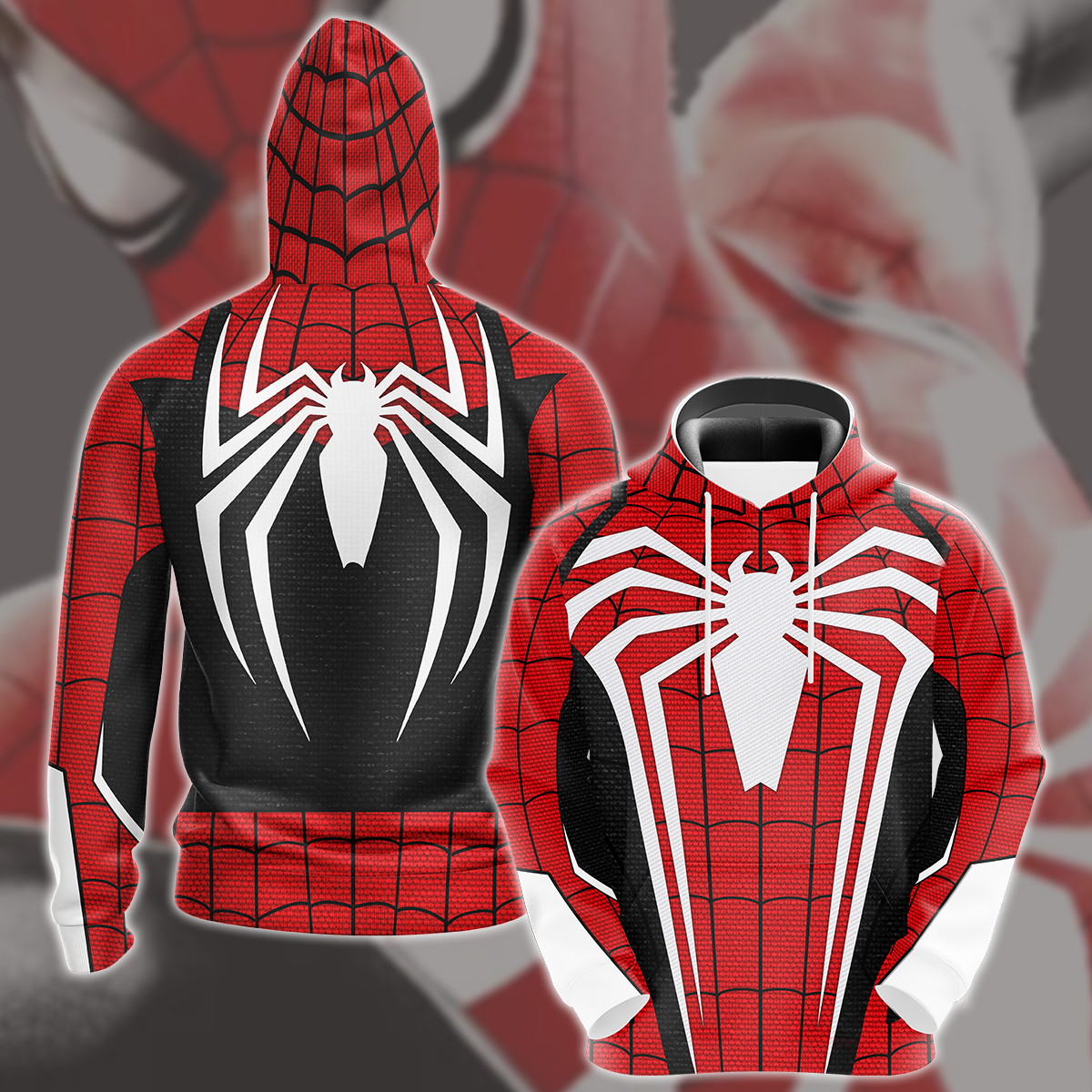 Spider-Man 2 Peter Parker Advanced Suit 2.0 Red & Black Cosplay Video Game All Over Printed T-shirt Tank Top Zip Hoodie Pullover Hoodie Hawaiian Shirt Beach Shorts Joggers Hoodie