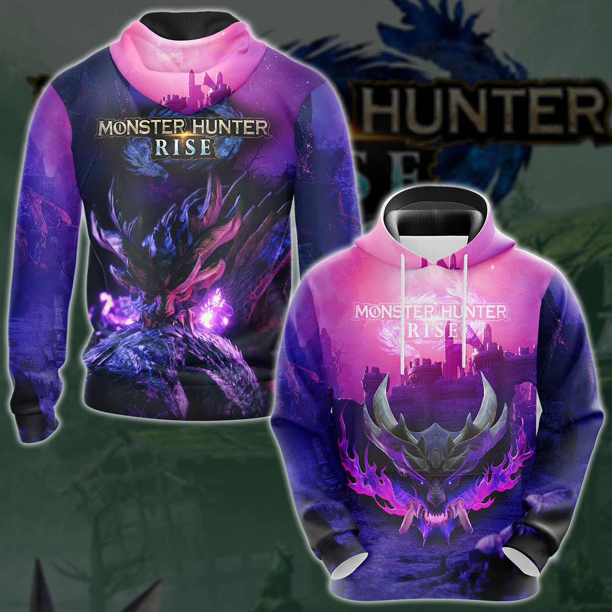 Monster Hunter Rise Video Game 3D All Over Printed T-shirt Tank Top Zip Hoodie Pullover Hoodie Hawaiian Shirt Beach Shorts Jogger Hoodie
