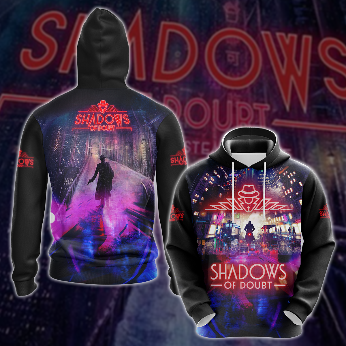 Shadows of Doubt Video Game 3D All Over Printed T-shirt Tank Top Zip Hoodie Pullover Hoodie Hawaiian Shirt Beach Shorts Jogger Hoodie