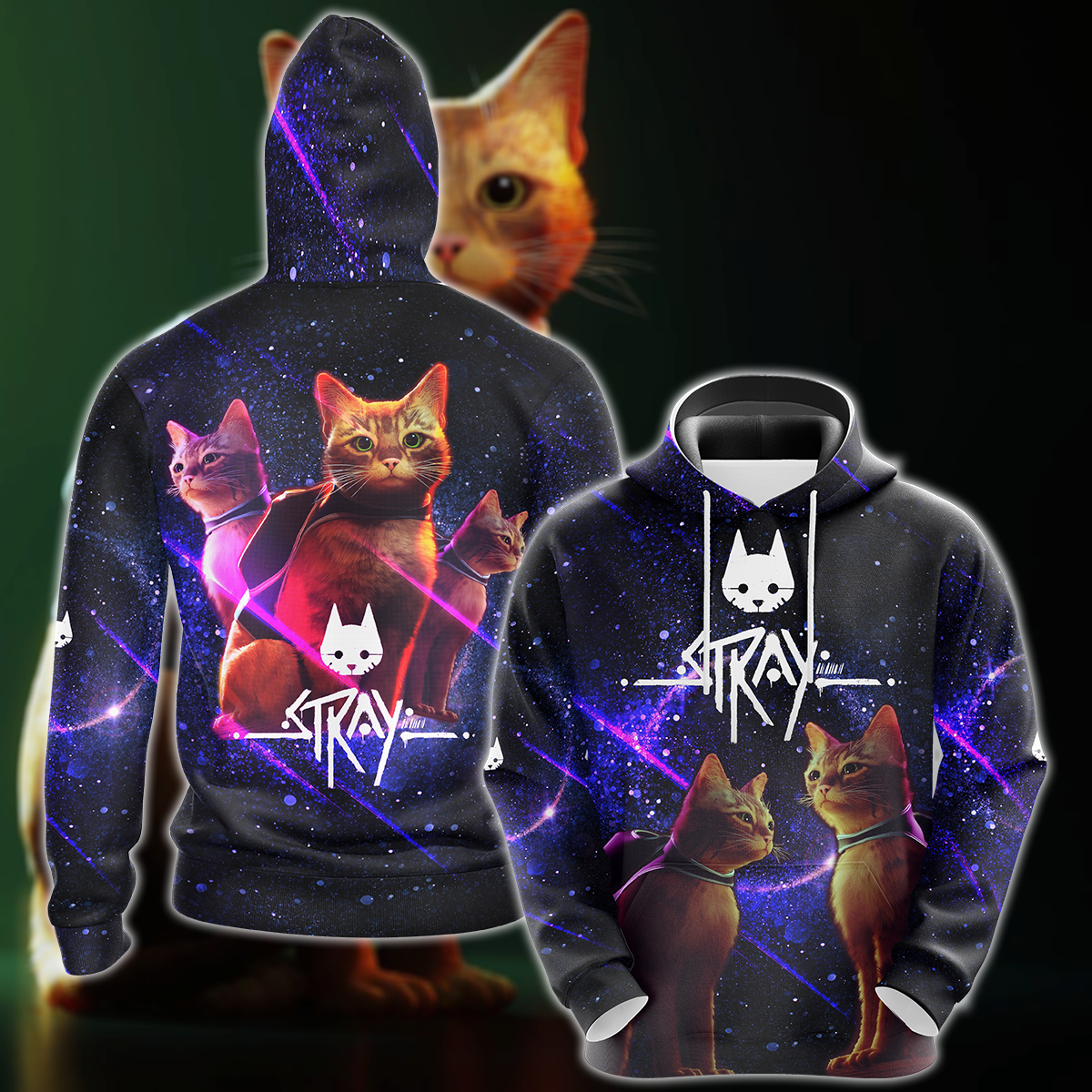 Stray Video Game 3D All Over Print T-shirt Tank Top Zip Hoodie Pullover Hoodie Hawaiian Shirt Beach Shorts Jogger Hoodie