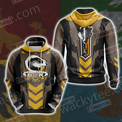 Harry Potter - Hufflepuff House Sporty Style Unisex 3D T-shirt Hoodie