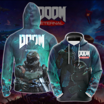 Doom Eternal Video Game All Over Printed T-shirt Tank Top Zip Hoodie Pullover Hoodie Hawaiian Shirt Beach Shorts Joggers Hoodie
