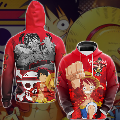 One Piece Monkey D. Luffy Anime Manga 3D All Over Print T-shirt Tank Top Zip Hoodie Pullover Hoodie Hawaiian Shirt Beach Shorts Jogger Hoodie