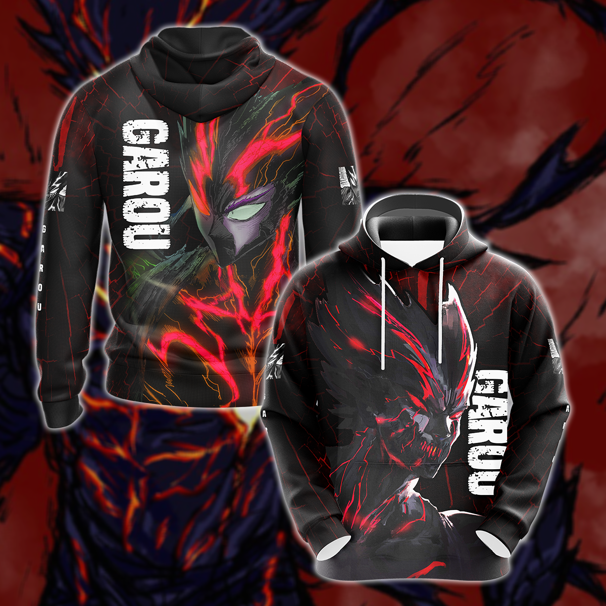 One Punch Man Garou Monster Form 3D All Over Print T-shirt Tank Top Zip Hoodie Pullover Hoodie Hawaiian Shirt Beach Shorts Jogger Hoodie