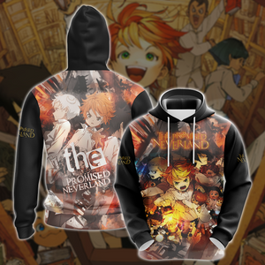 The Promised Neverland Anime All-Over T-shirt Hoodie Tank Top Hawaiian Shirt Beach Shorts Joggers Hoodie S 