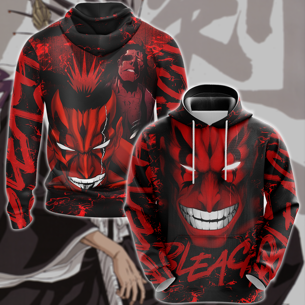 Bleach Kenpachi Zaraki Anime Manga 3D All Over Print T-shirt Tank Top Zip Hoodie Pullover Hoodie Hawaiian Shirt Beach Shorts Jogger Hoodie