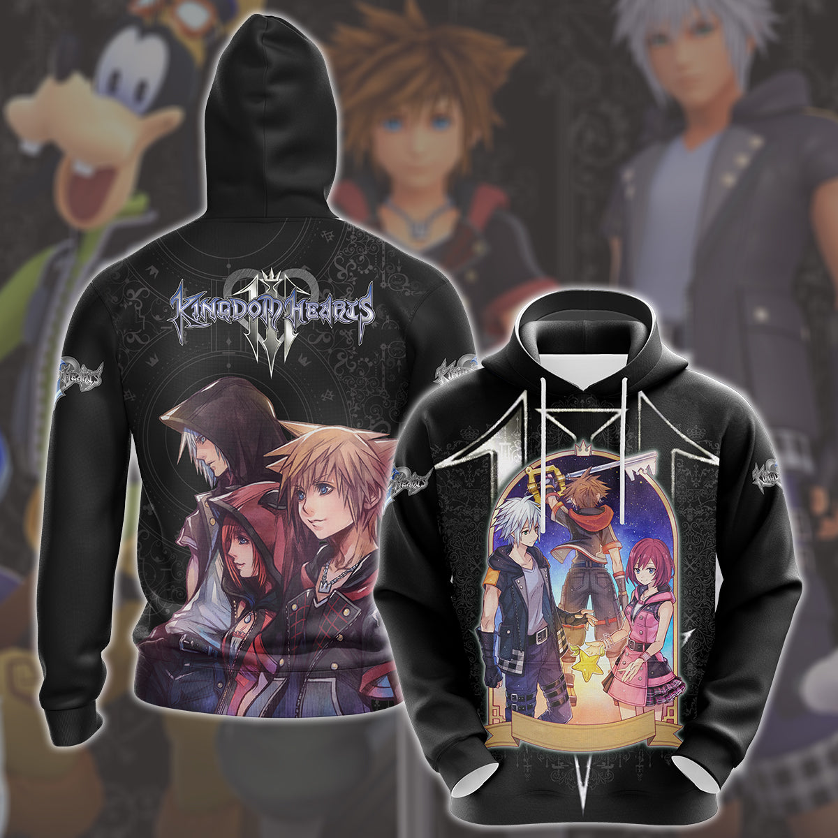 Kingdom Hearts 3 Destiny Island Trio Video Game All Over Printed T-shirt Tank Top Zip Hoodie Pullover Hoodie Hawaiian Shirt Beach Shorts Joggers Hoodie