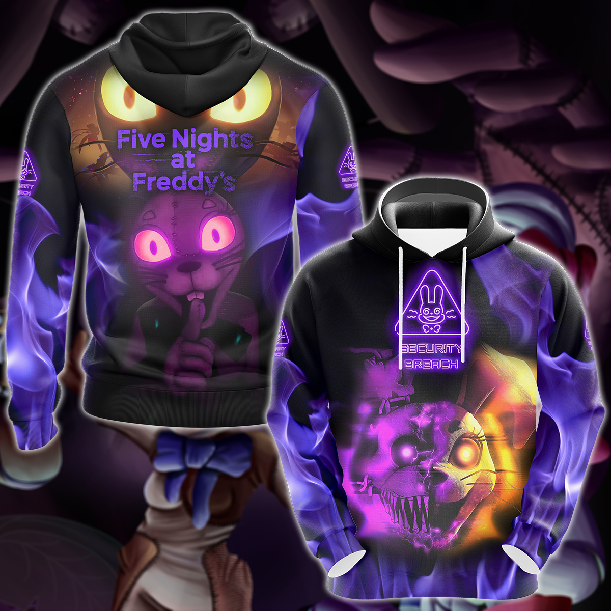 Five Nights at Freddy's: Security Breach Video Game 3D All Over Print T-shirt Tank Top Zip Hoodie Pullover Hoodie Hawaiian Shirt Beach Shorts Jogger Hoodie