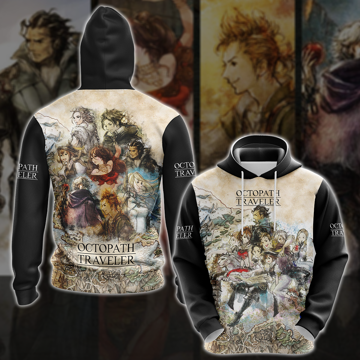 Octopath Traveler 2 Video Game 3D All Over Printed T-shirt Tank Top Zip Hoodie Pullover Hoodie Hawaiian Shirt Beach Shorts Jogger Hoodie