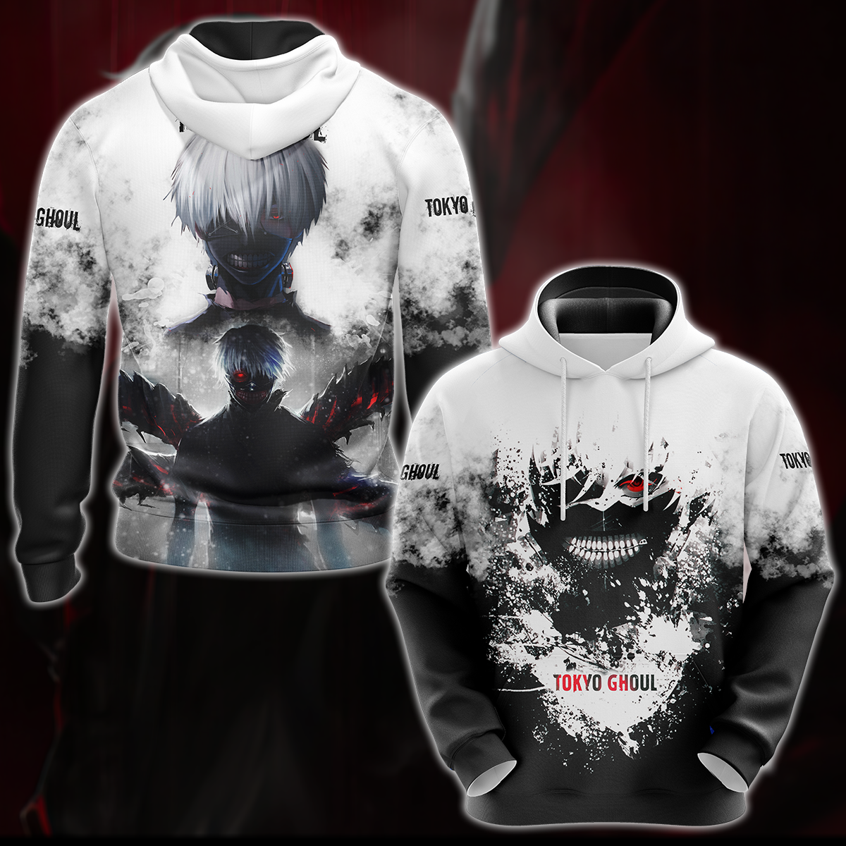 Tokyo Ghoul Anime Anime Manga 3D All Over Printed T-shirt Tank Top Zip Hoodie Pullover Hoodie Hawaiian Shirt Beach Shorts Jogger Hoodie