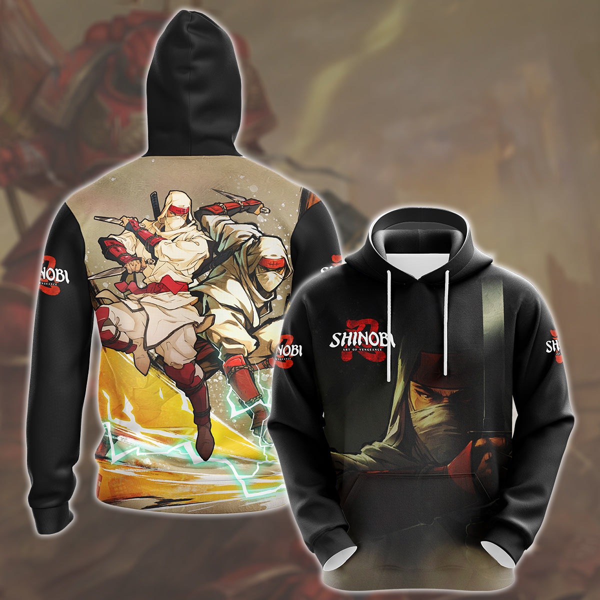 Shinobi: Art of Vengeance Video Game All Over Printed T-shirt Tank Top Zip Hoodie Pullover Hoodie Hawaiian Shirt Beach Shorts Joggers Hoodie