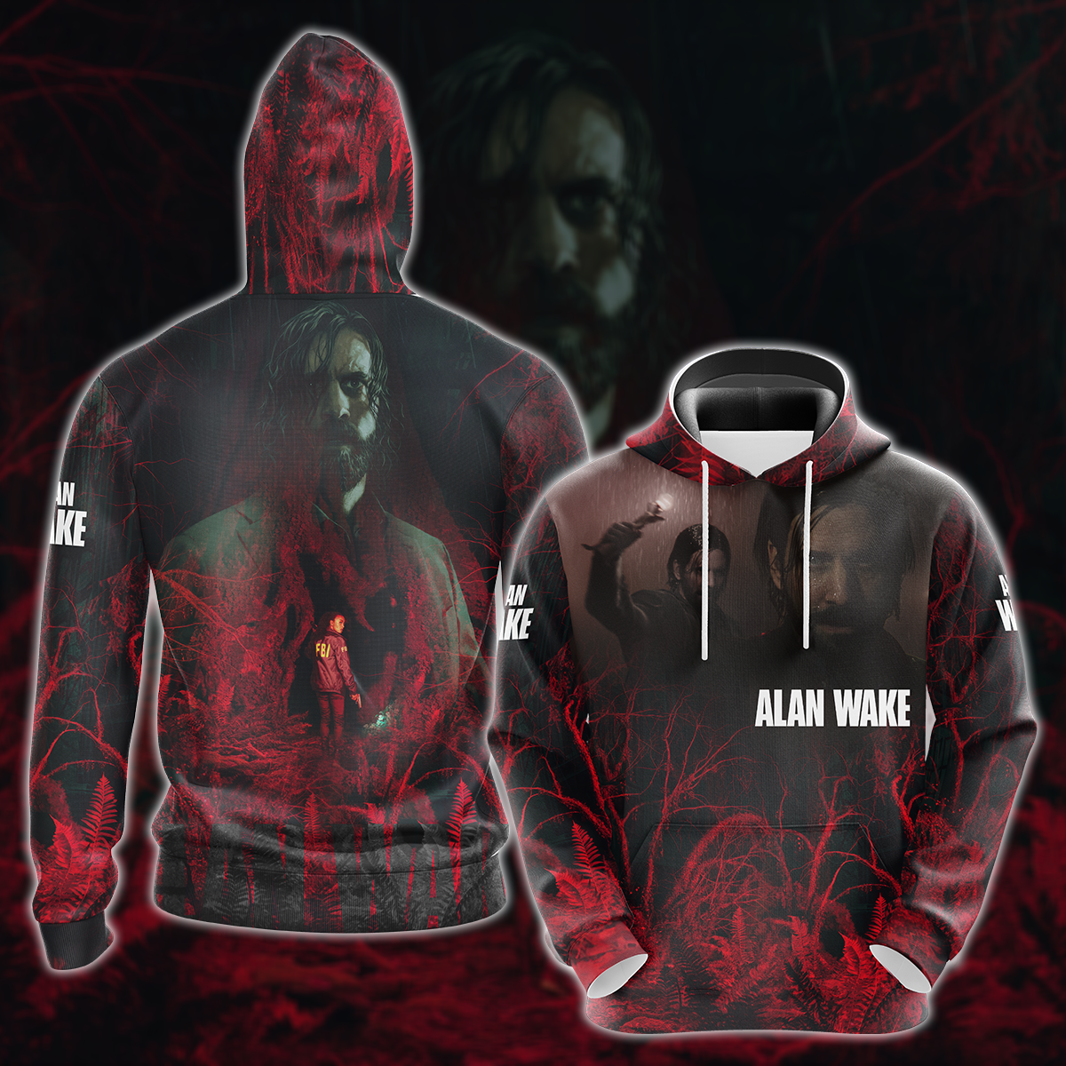 Alan Wake 2 Video Game All Over Printed T-shirt Tank Top Zip Hoodie Pullover Hoodie Hawaiian Shirt Beach Shorts Joggers Hoodie