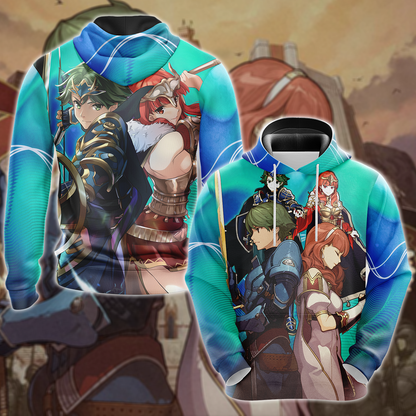 Fire Emblem Alm & Celica Video Game 3D All Over Print T-shirt Tank Top Zip Hoodie Pullover Hoodie Hawaiian Shirt Beach Shorts Jogger Hoodie