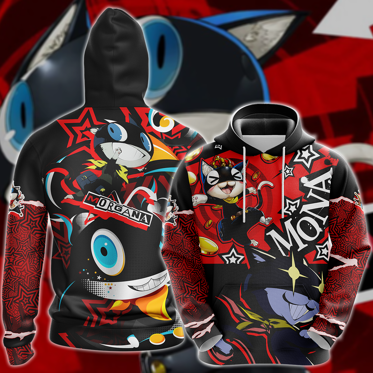 Persona 5 Strikers Morgana Video Game 3D All Over Print T-shirt Tank Top Zip Hoodie Pullover Hoodie Hawaiian Shirt Beach Shorts Jogger Hoodie