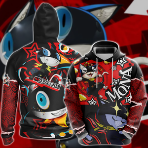 Persona 5 Strikers Morgana Video Game 3D All Over Print T-shirt Tank Top Zip Hoodie Pullover Hoodie Hawaiian Shirt Beach Shorts Jogger Hoodie S 