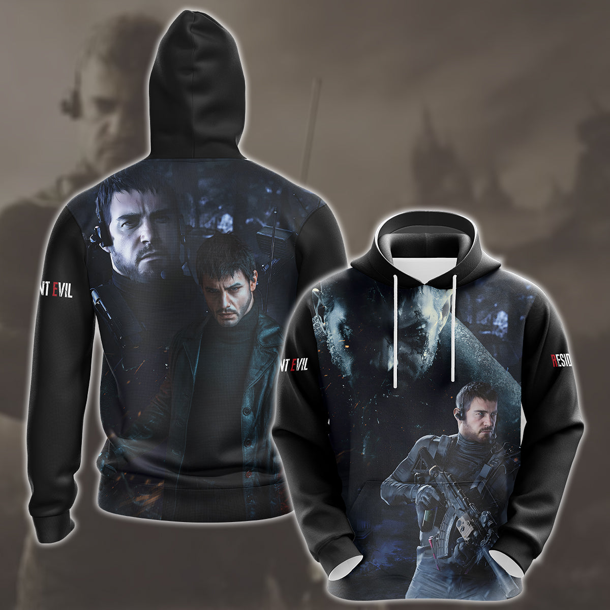 Resident Evil Chris Redfield Video Game All Over Printed T-shirt Tank Top Zip Hoodie Pullover Hoodie Hawaiian Shirt Beach Shorts Joggers