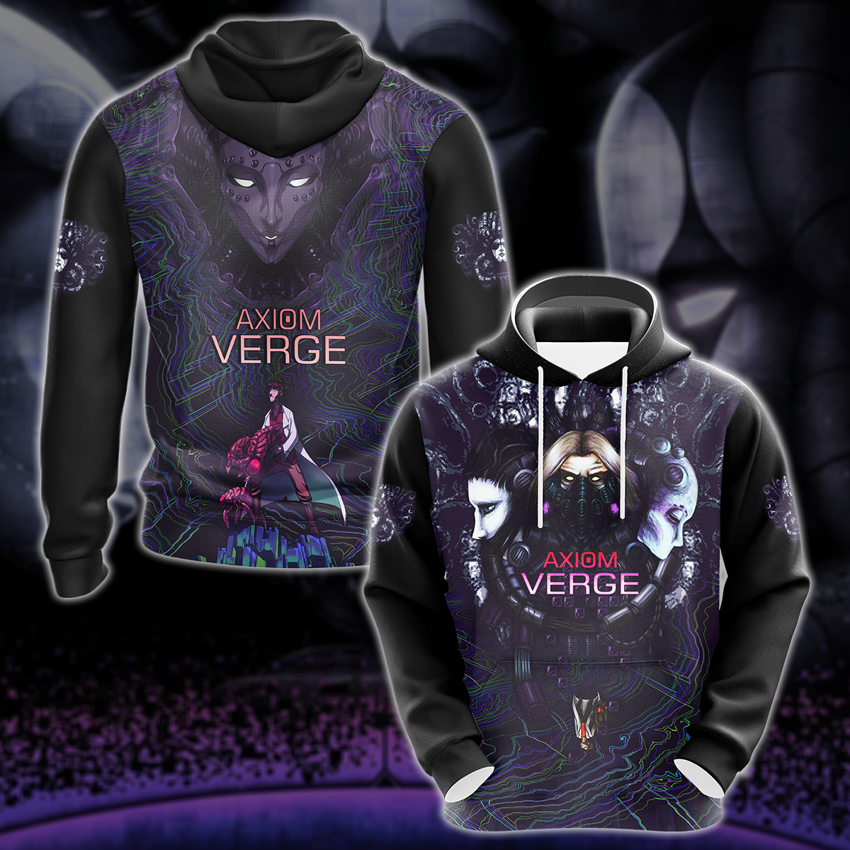 Axiom Verge Video Game 3D All Over Printed T-shirt Tank Top Zip Hoodie Pullover Hoodie Hawaiian Shirt Beach Shorts Jogger Hoodie