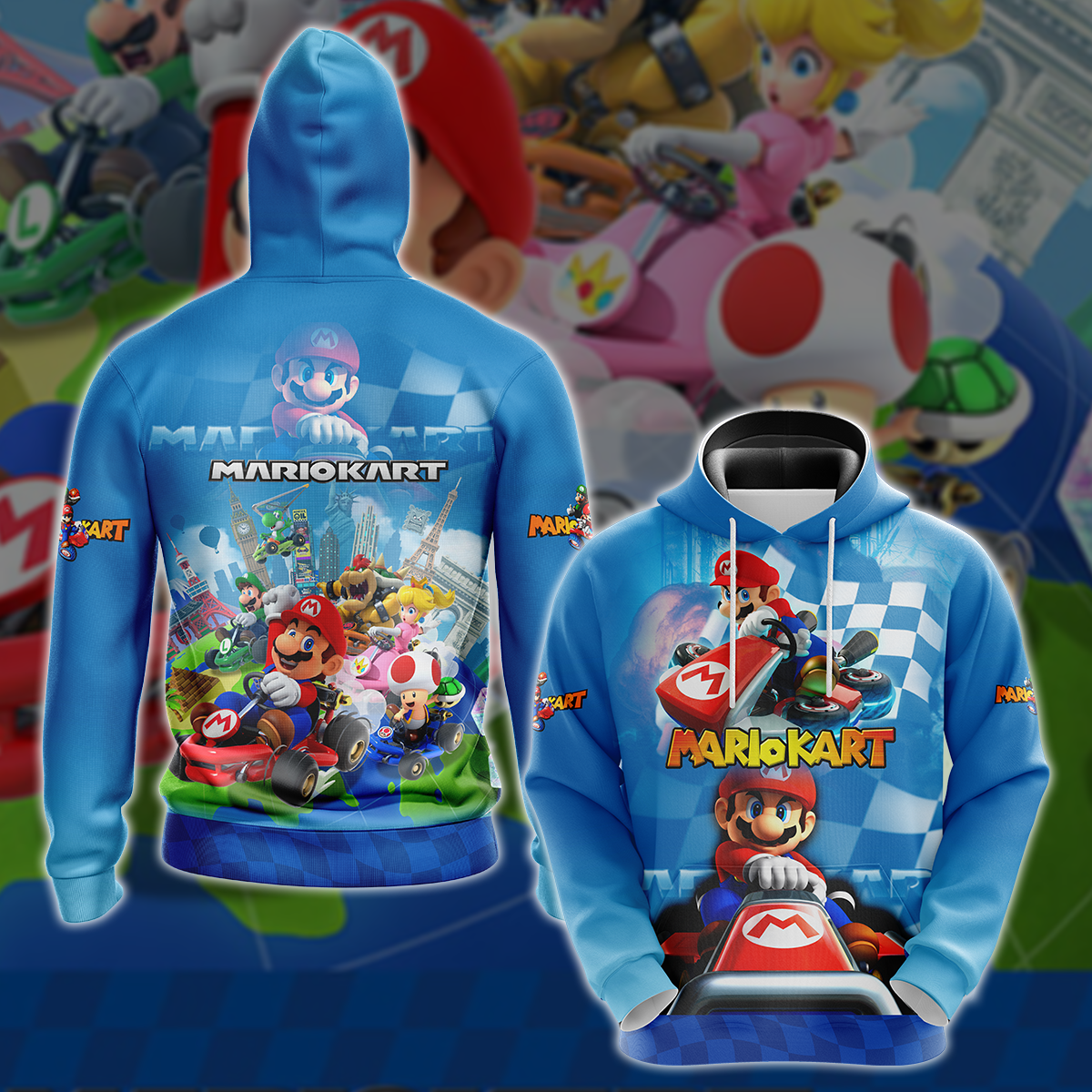 Mario Kart Video Game 3D All Over Printed T-shirt Tank Top Zip Hoodie Pullover Hoodie Hawaiian Shirt Beach Shorts Jogger Hoodie