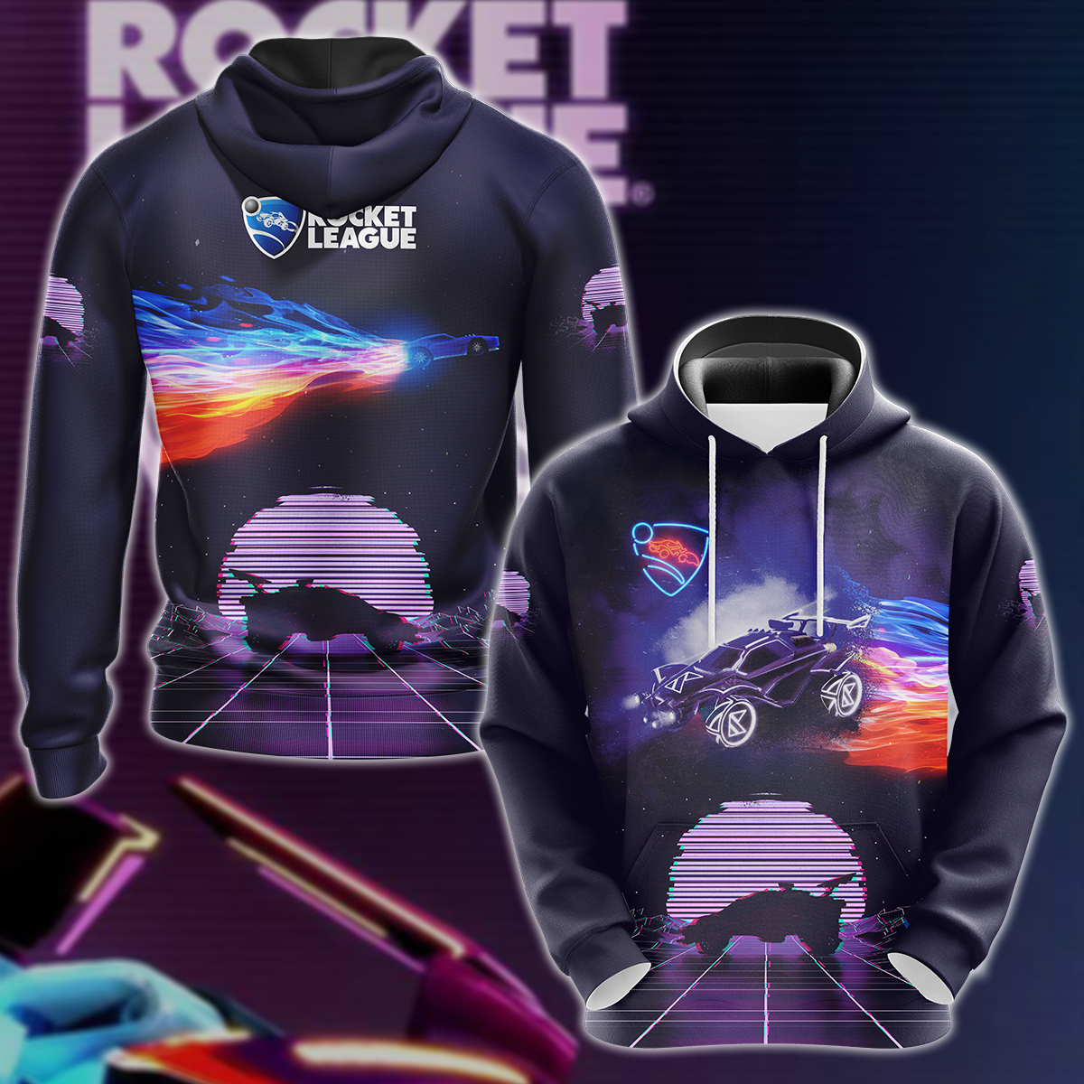 Rocket League Video Game 3D All Over Print T-shirt Tank Top Zip Hoodie Pullover Hoodie Hawaiian Shirt Beach Shorts Jogger Hoodie
