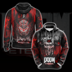 DOOM Eternal All Over Print T-shirt Tank Top Zip Hoodie Pullover Hoodie Hawaiian Shirt Hoodie S 