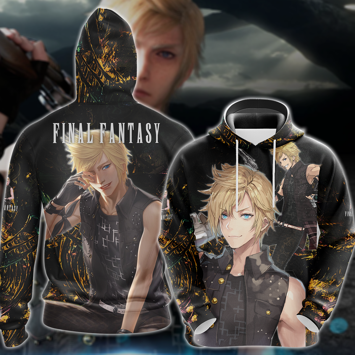 Final Fantasy XV Prompto Argentum Video Game 3D All Over Print T-shirt Tank Top Zip Hoodie Pullover Hoodie Hawaiian Shirt Beach Shorts Jogger Hoodie