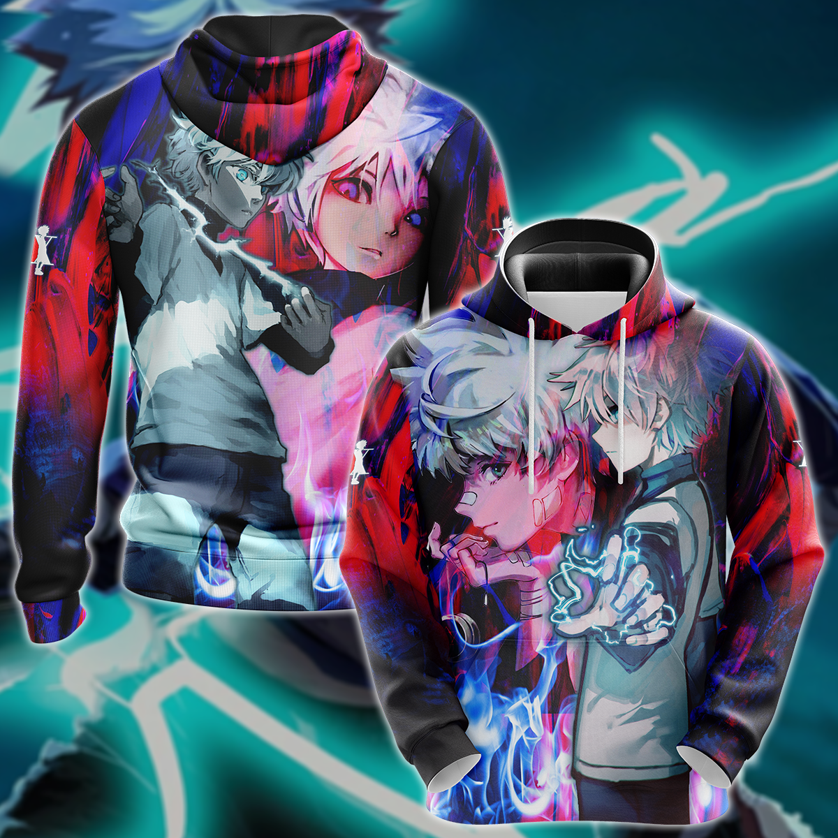 Hunter x Hunter Killua 3D All Over Print T-shirt Tank Top Zip Hoodie Pullover Hoodie Hawaiian Shirt Beach Shorts Jogger Hoodie