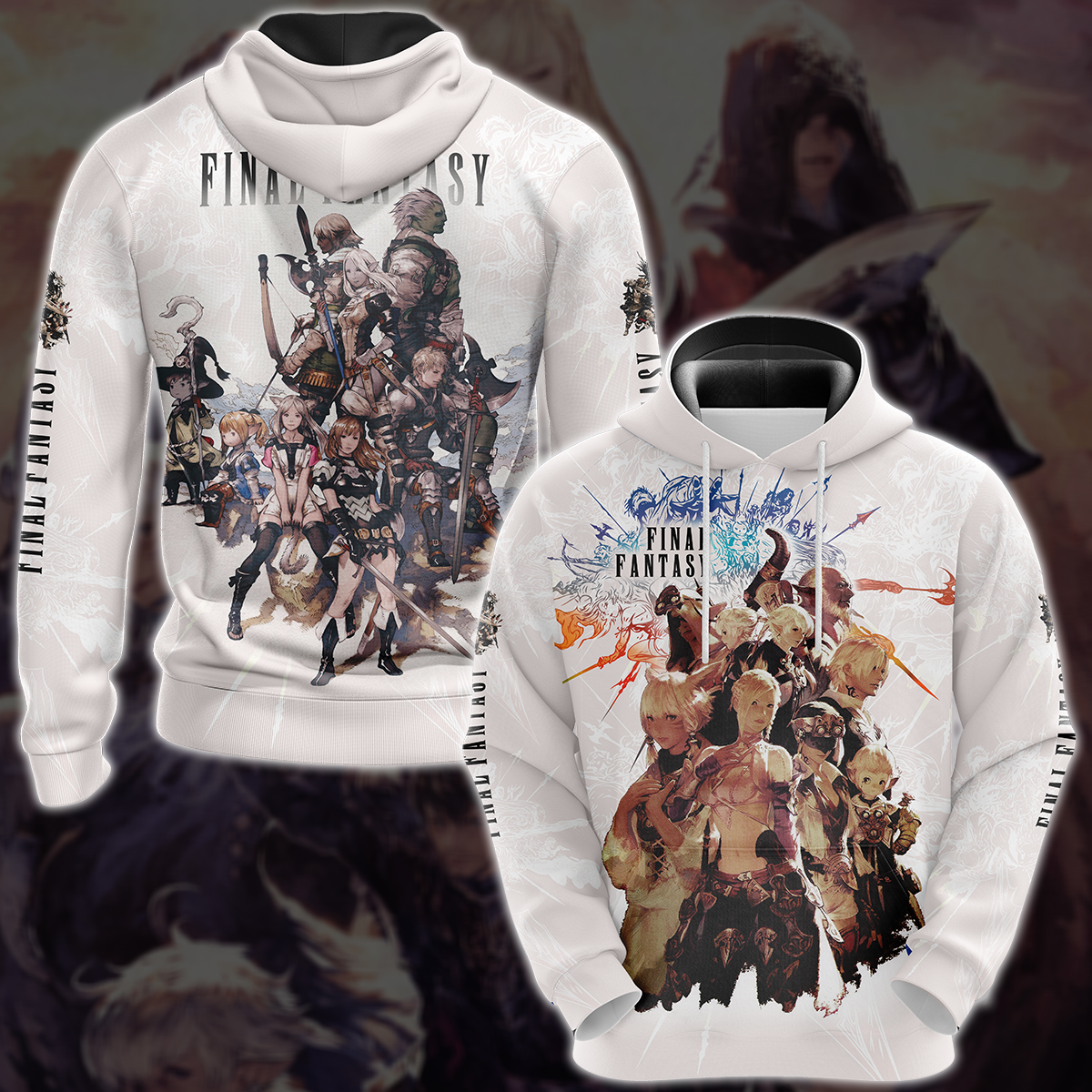 Final Fantasy XIV Video Game 3D All Over Print T-shirt Tank Top Zip Hoodie Pullover Hoodie Hawaiian Shirt Beach Shorts Jogger Hoodie